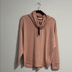 Cable and Gauge Cozy Cowl Neck Sweater - Pink Large NWT